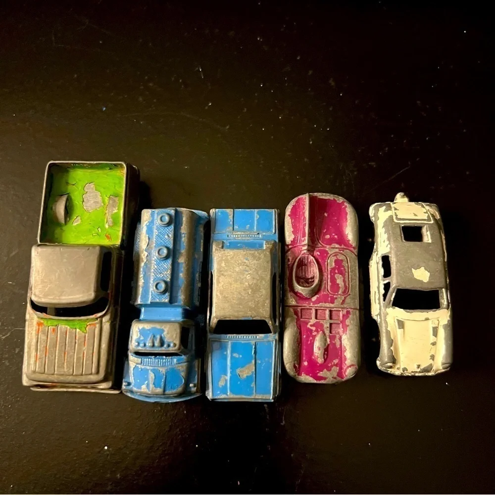 Vintage lot of five all metal cars